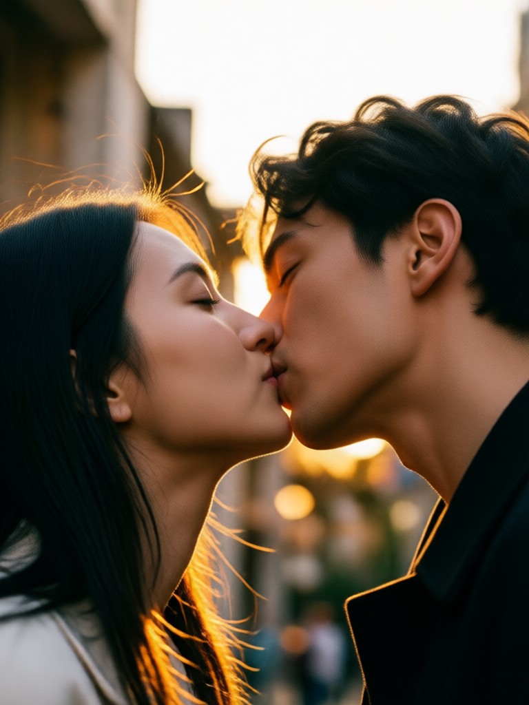 AI generated multi person kiss group photo