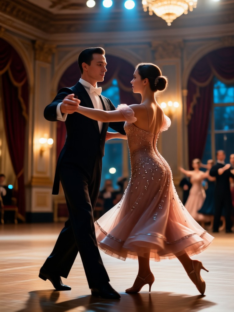 Period-Drama-Stil eleganter Ballsaal-Walzer