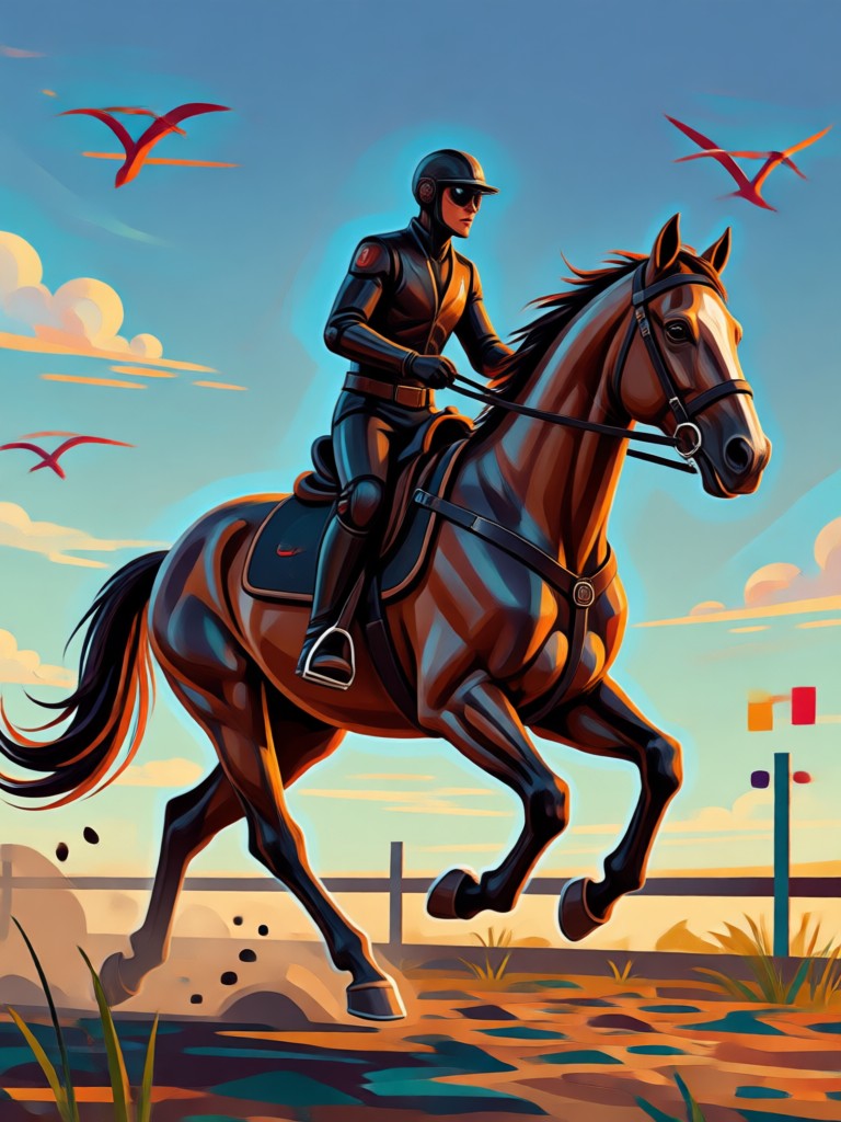 AI anime style horse riding generator result