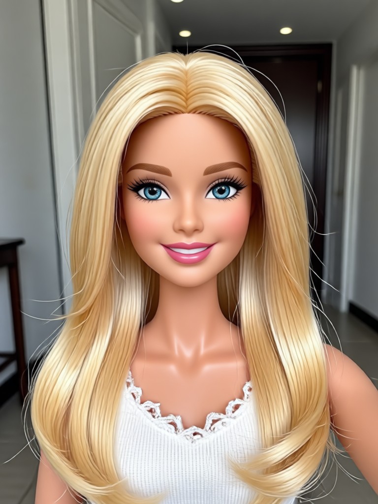 Penampilan model fashion Barbie yang glamor