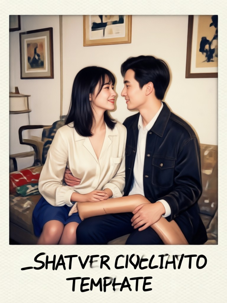 Travel couple polaroid template