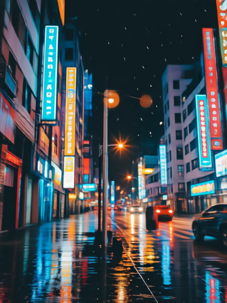 AI generated hug in reflective rainy pavement