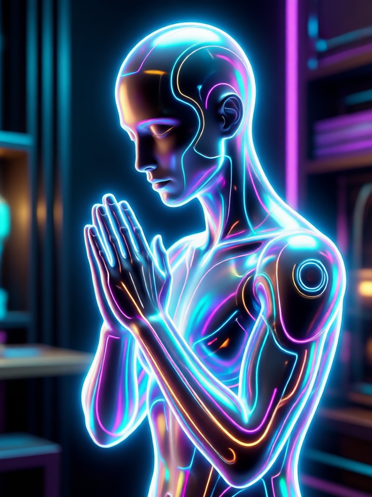 AI digital praying generator creating spiritual text
