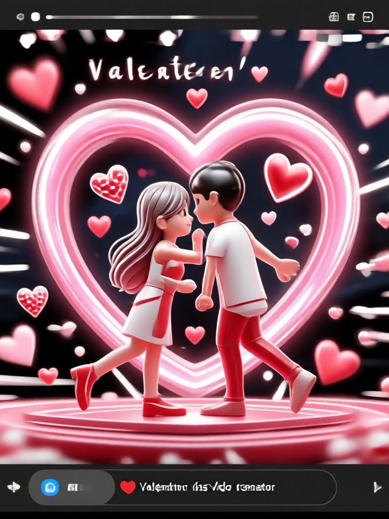 Besito de San Valentín con estilo vintage generado por IA