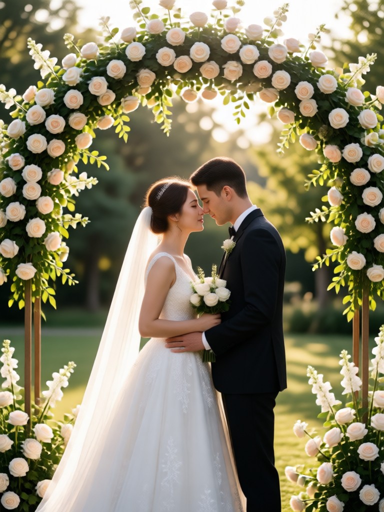AI modern minimalist wedding couple photo