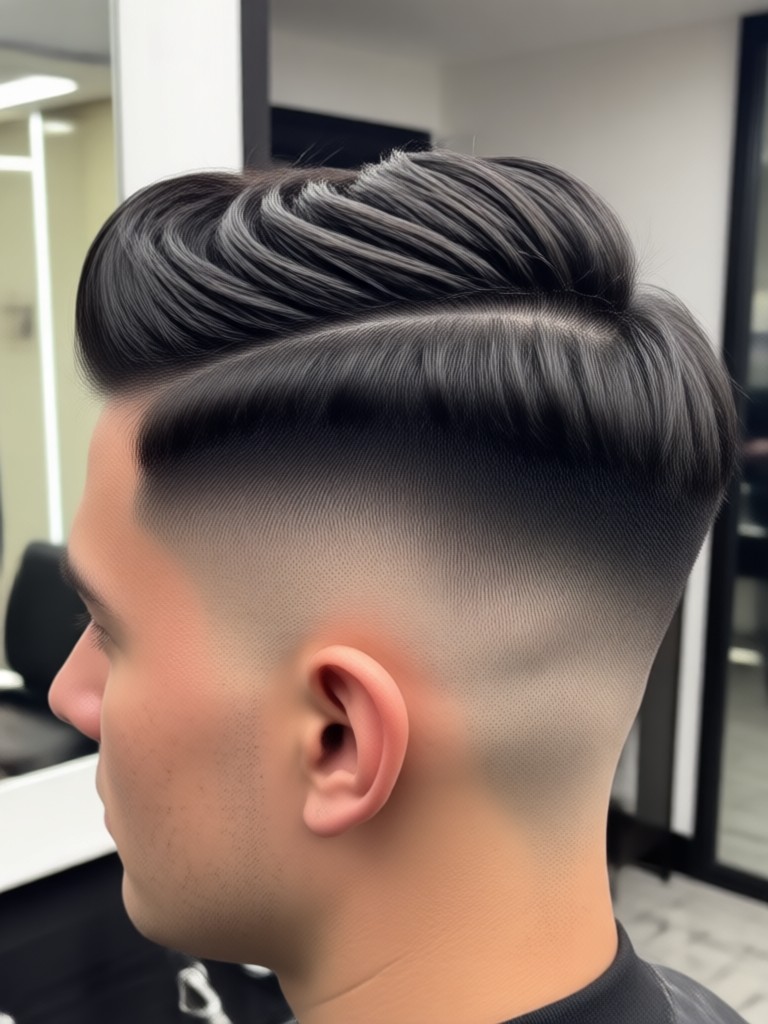 AI Mid Fade Haarschnitt Transformation Beispiel