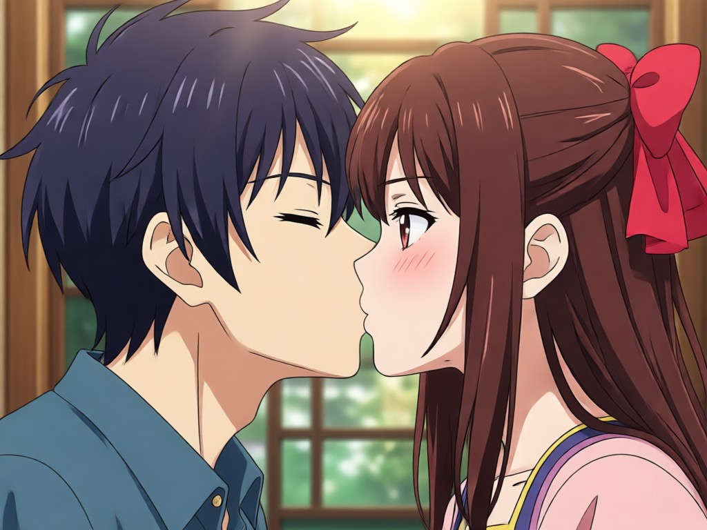 Comparte tu video de beso anime generado