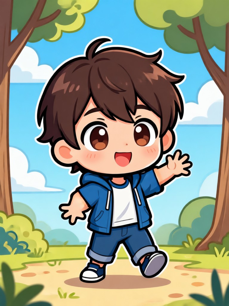 Personagem chibi reagindo com surpresa