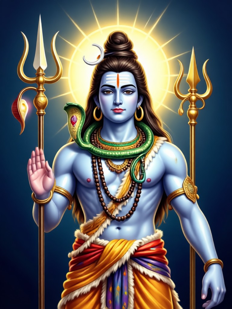 Lord Shiva em estilo de mural antigo gerado por IA