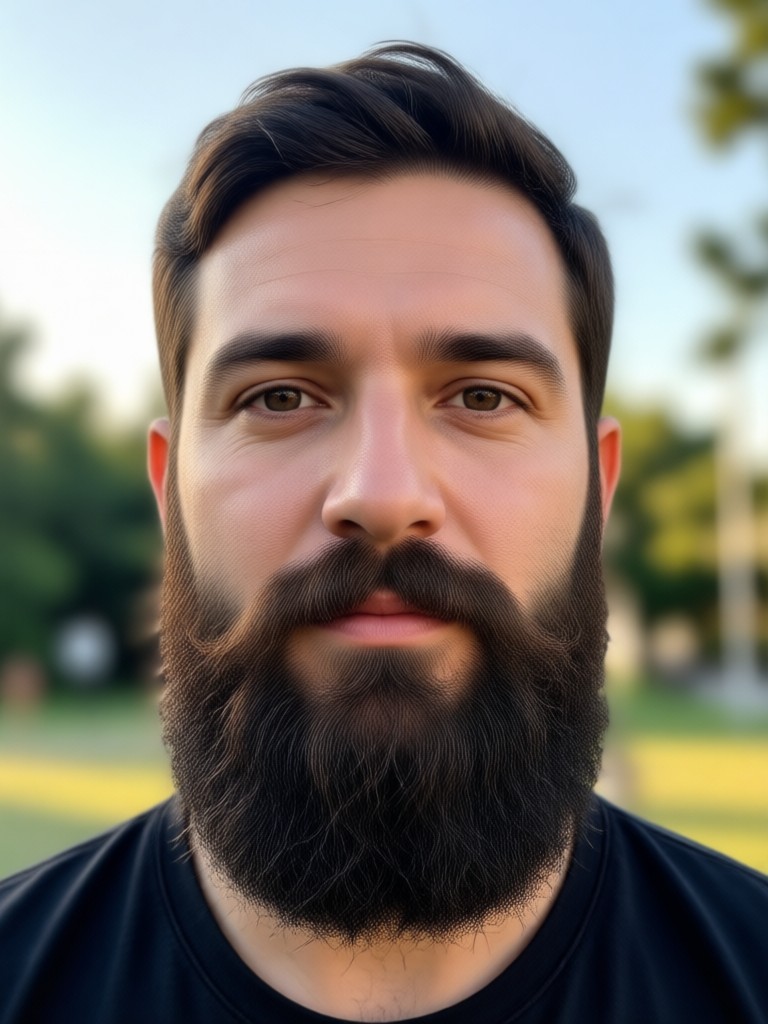 AI beard filter applied to a group photo