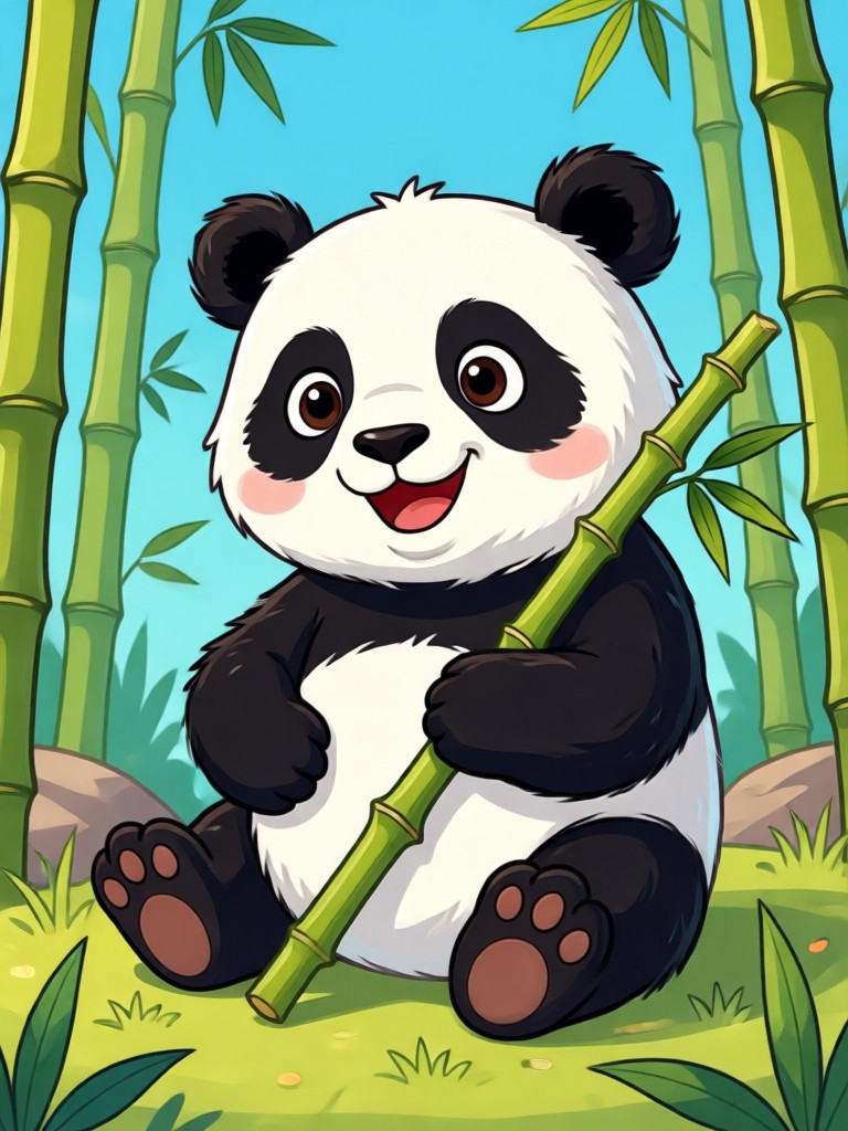 Fantasy panda with magical elements
