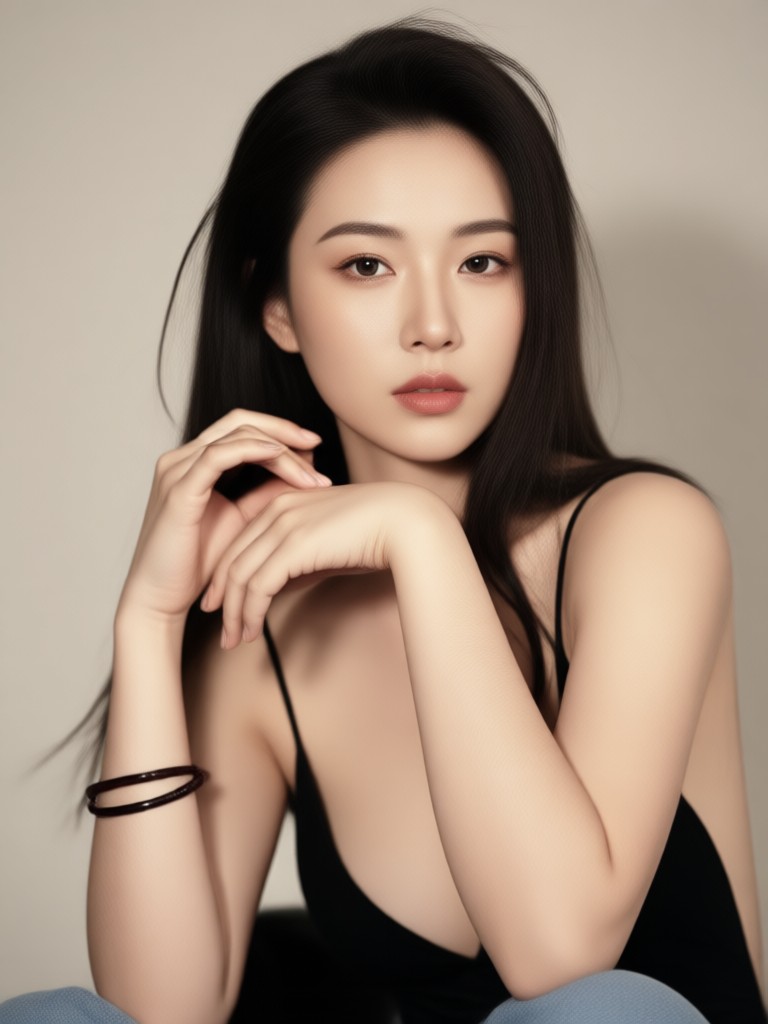 Soft studio nude photo shoot