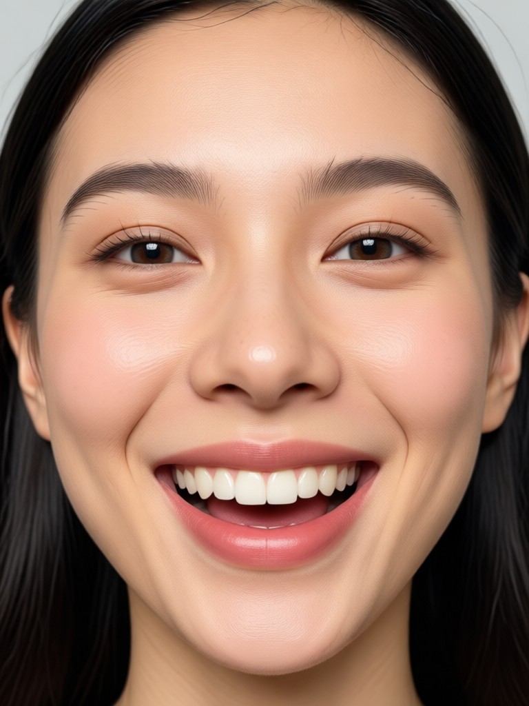 Sorriso sutil de IA em um retrato