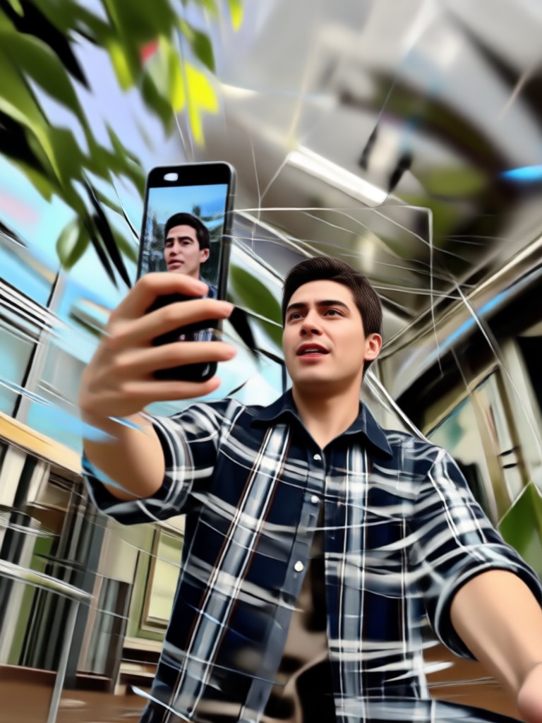 Florale und natürliche Doppelbelichtungsselfie