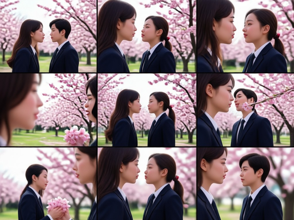 Cherry blossom video on phone screen