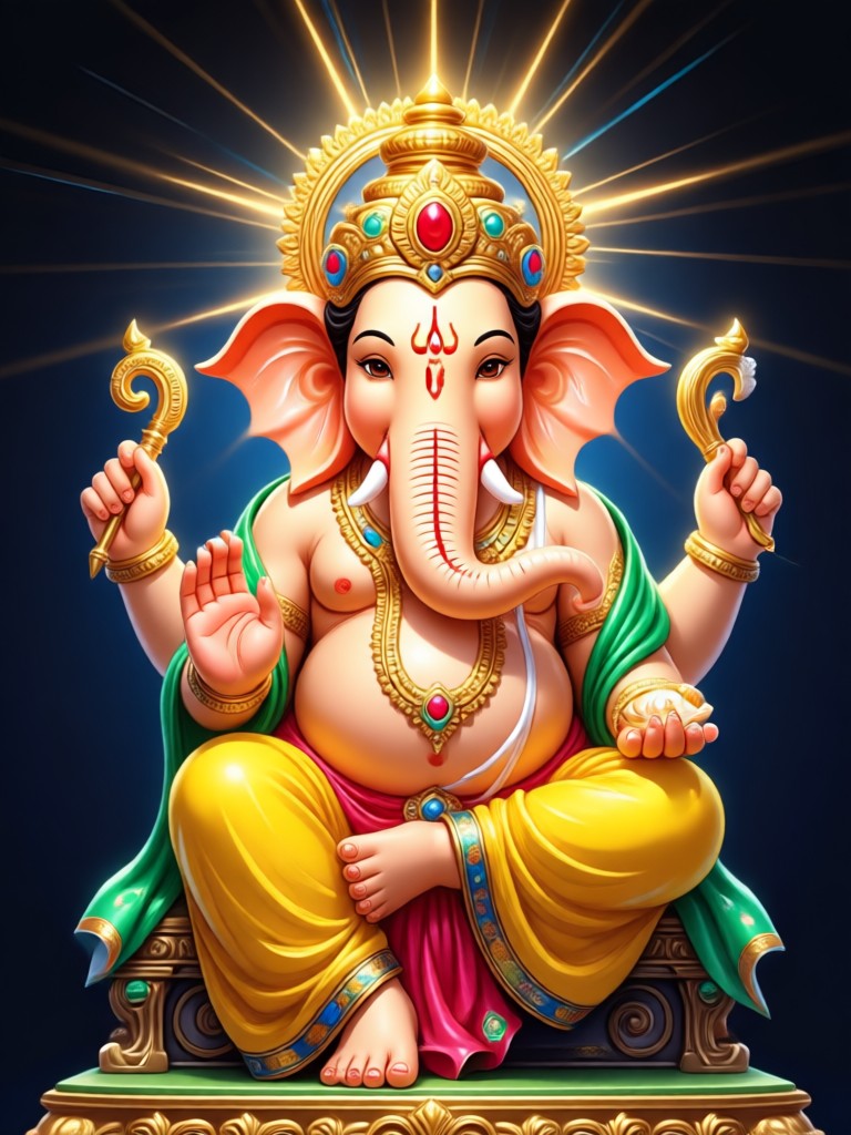 Ganesh Ji AI image in cosmic galaxy style