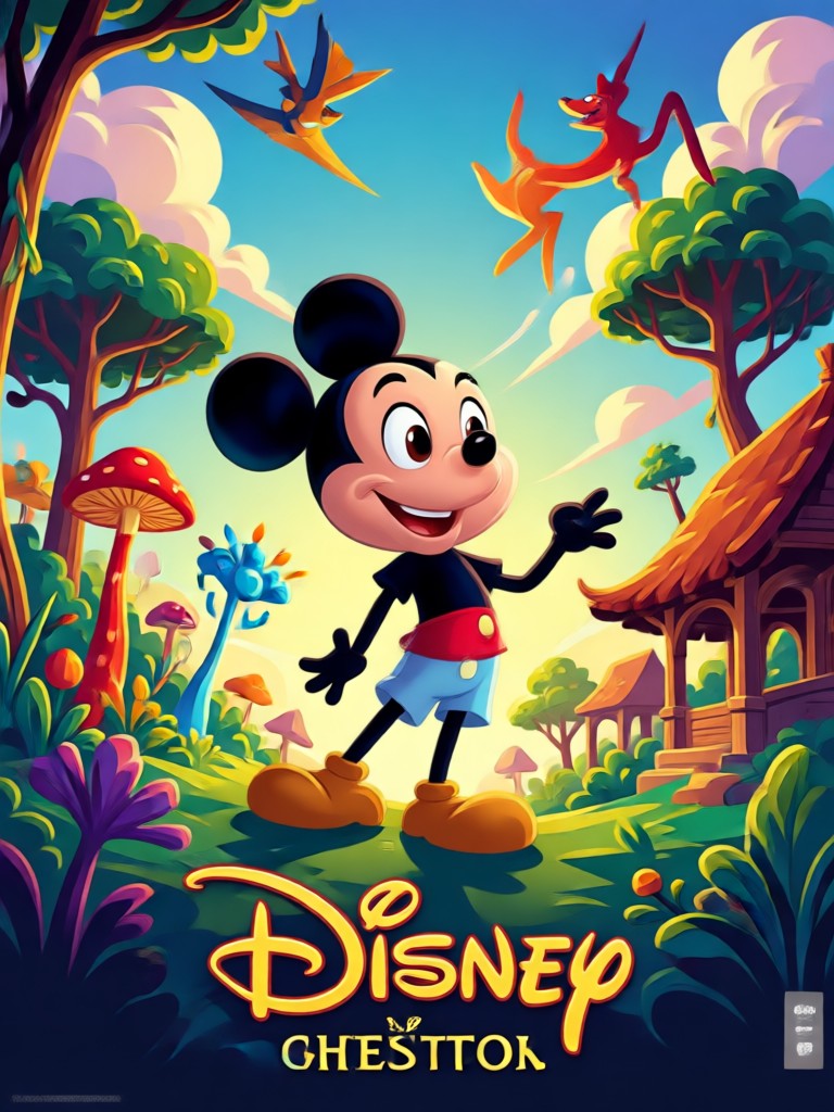 Adventure themed Disney AI poster