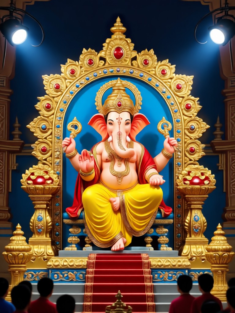 AI art style Ganesh in watercolor