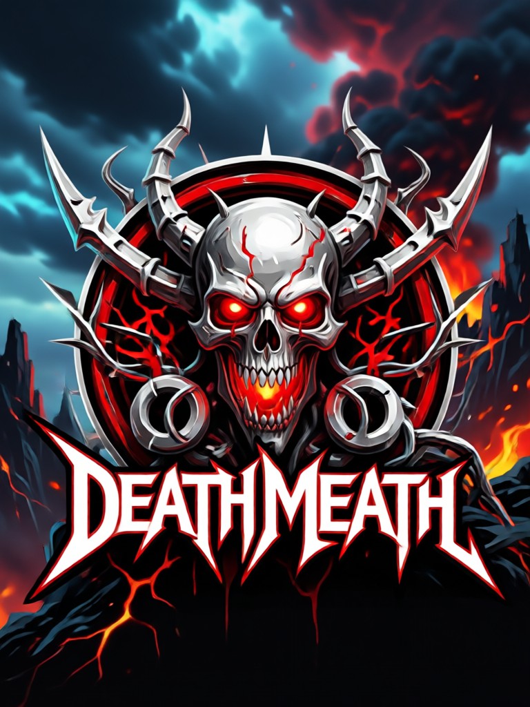 Death doom logo with slow, dripping, molten metal aesthetic