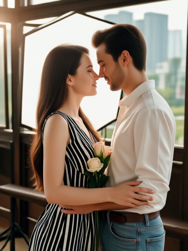 AI generated rose couple artwork