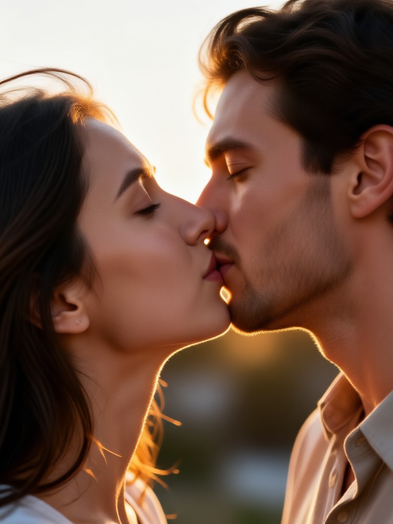 3D clay animation style romantic moment