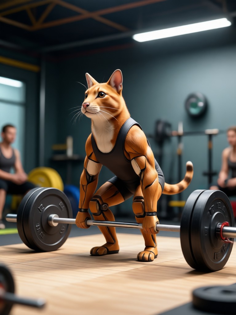 Dog flexing muscles after a workout AI video