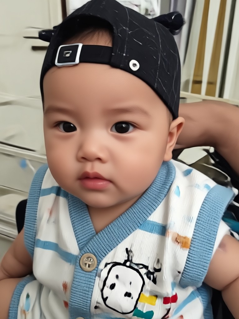 Funny baby son with glasses