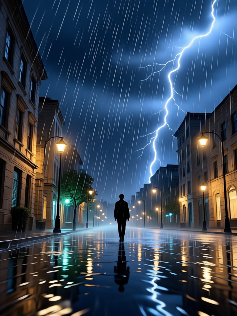 Haustier schaut aus dem Fenster auf die regnerische Nacht