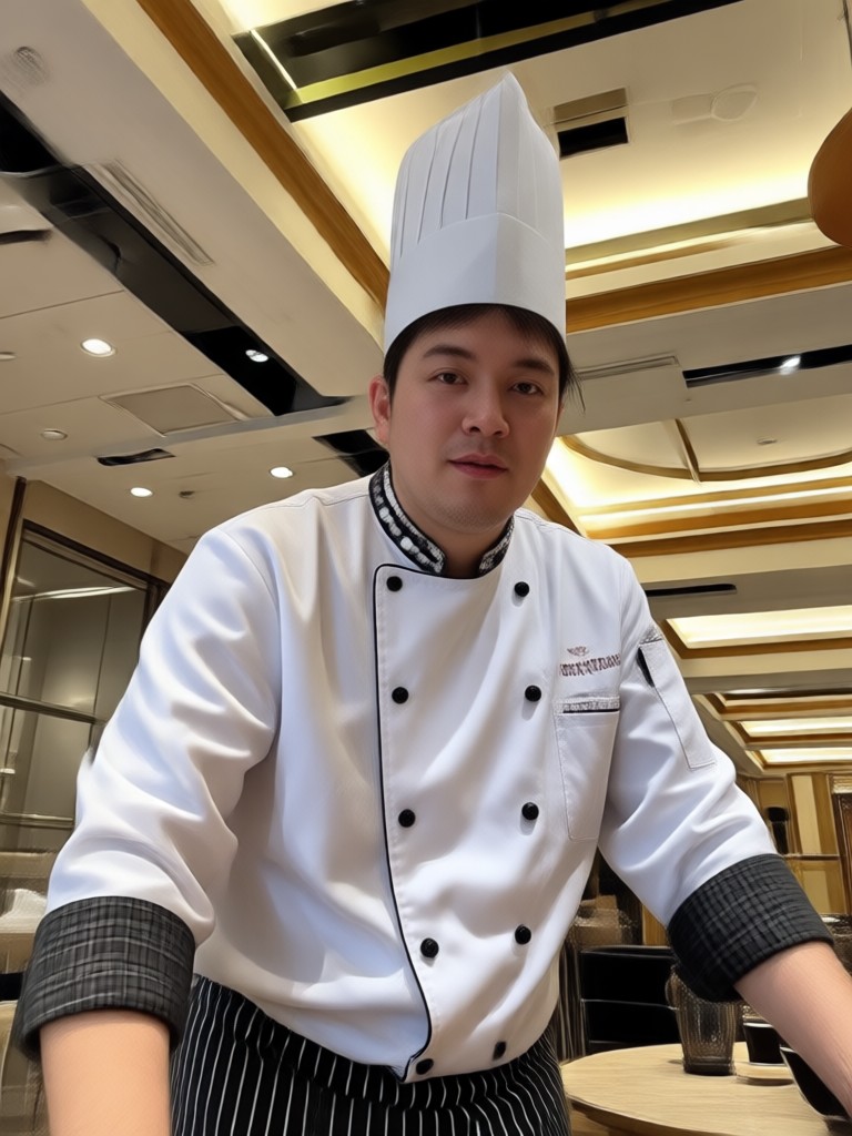AI generated photo of a child dressed as a chef