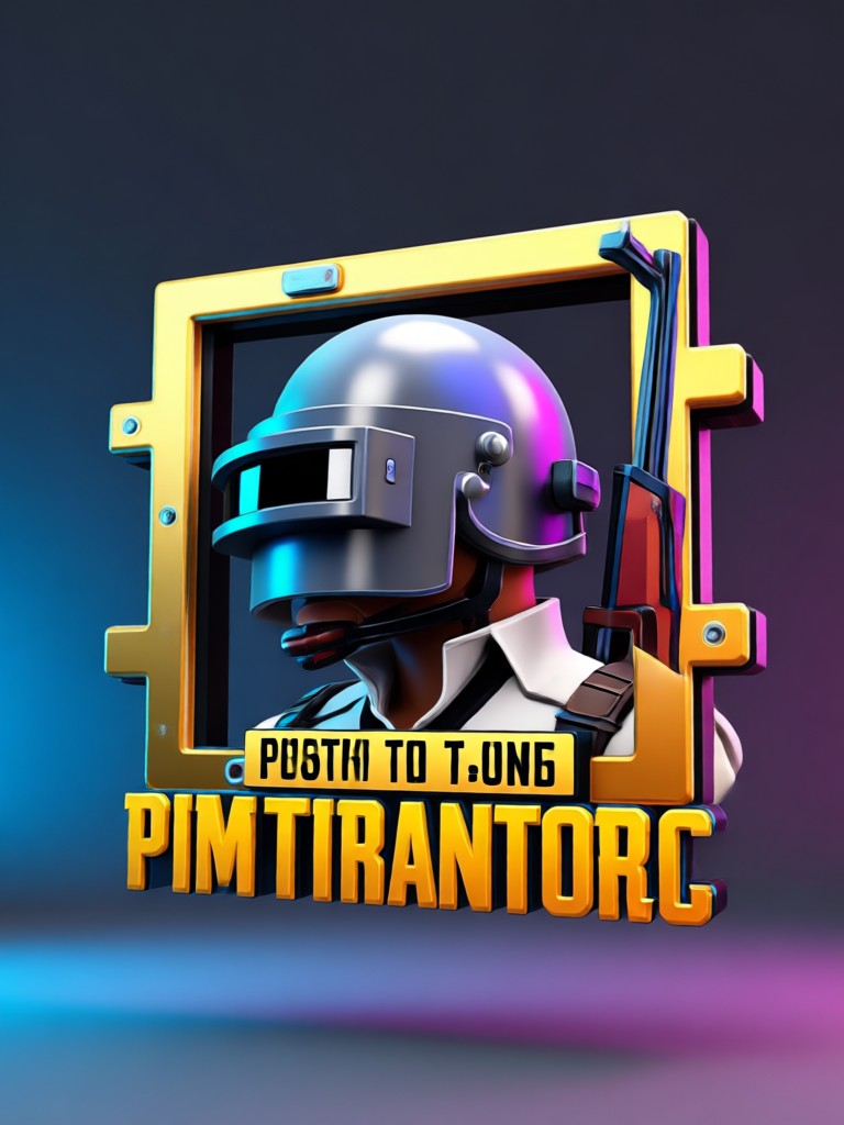 Neon cyberpunk style 3D logo for streaming