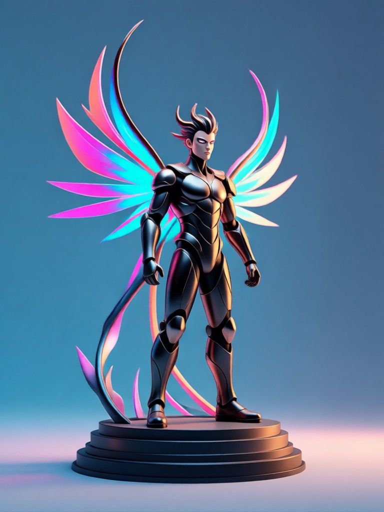 A matte finish 3D figurine in a contemplative pose