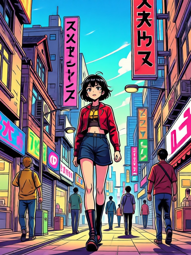 Actionszene verwandelt in ein dynamisches Manga-Panel mit Speedlines