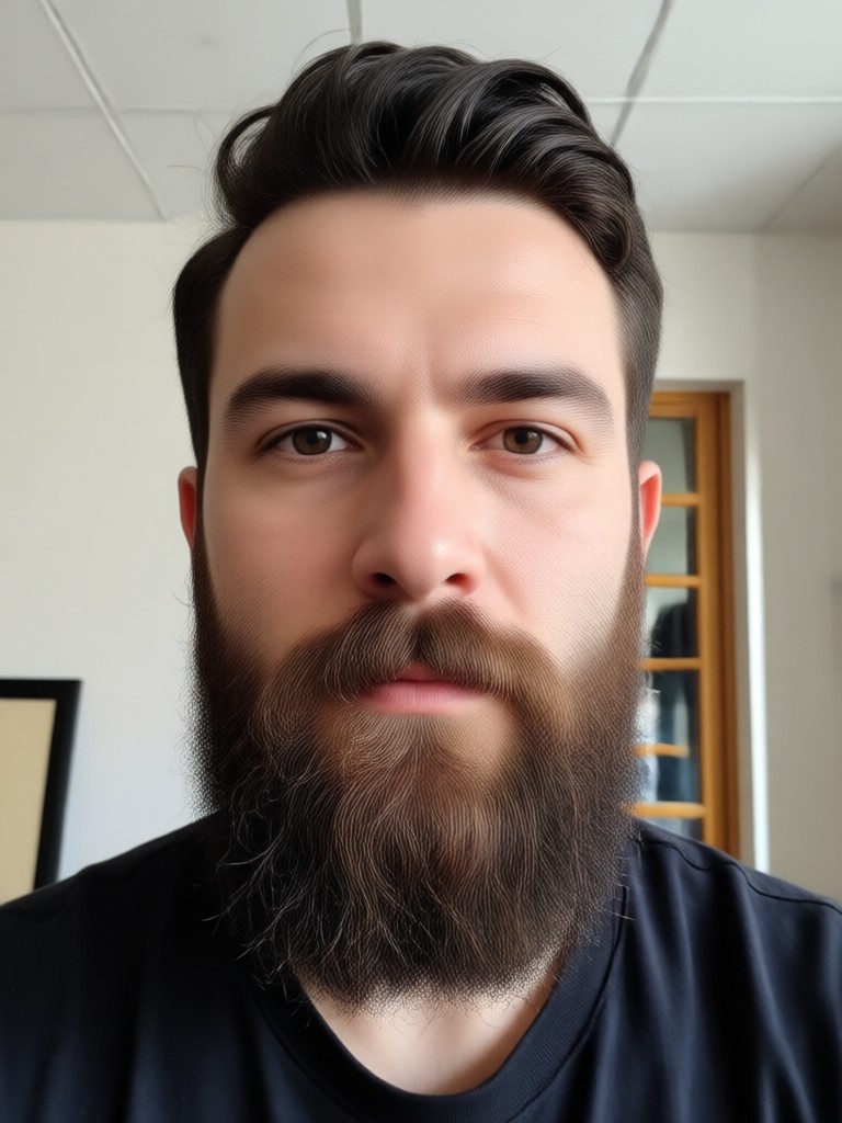 Detailed close up of realistic AI generated stubble