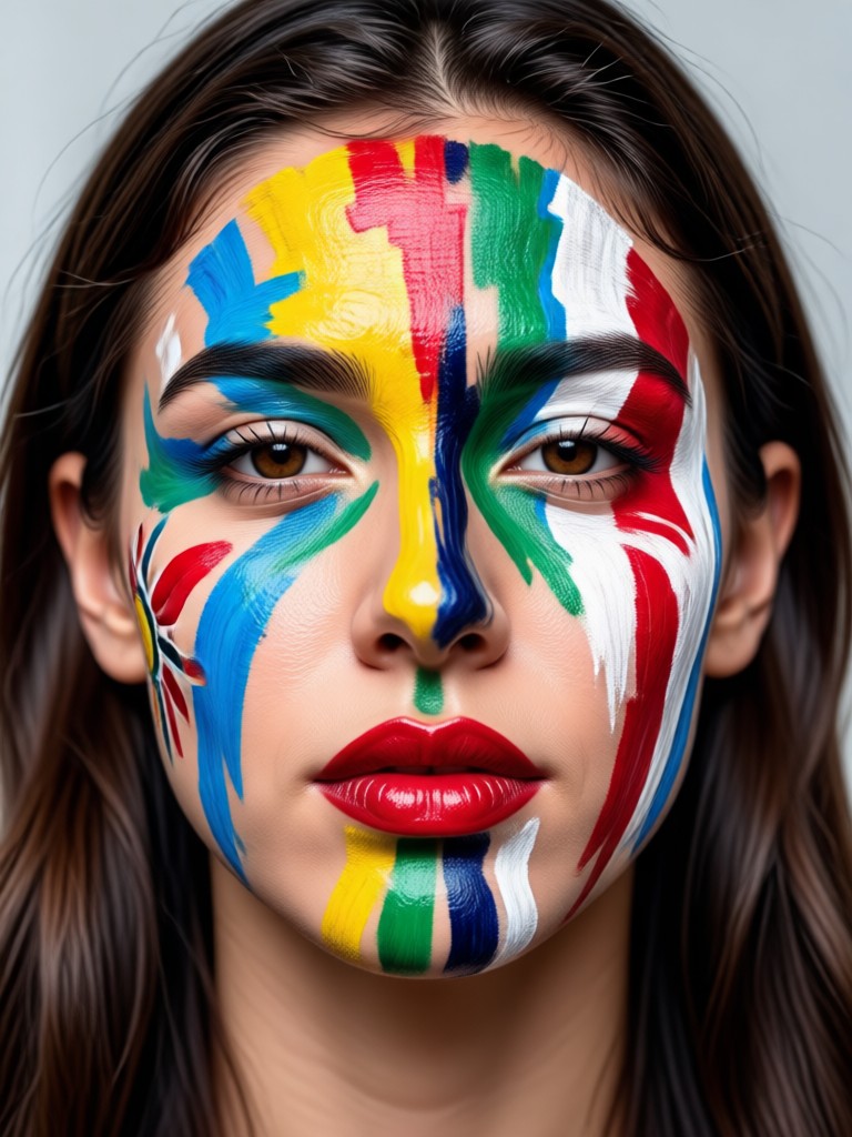 France tricolor flag cheek design