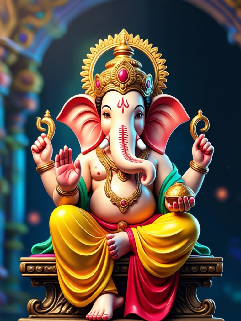 Gold Plated Ganesh Animation