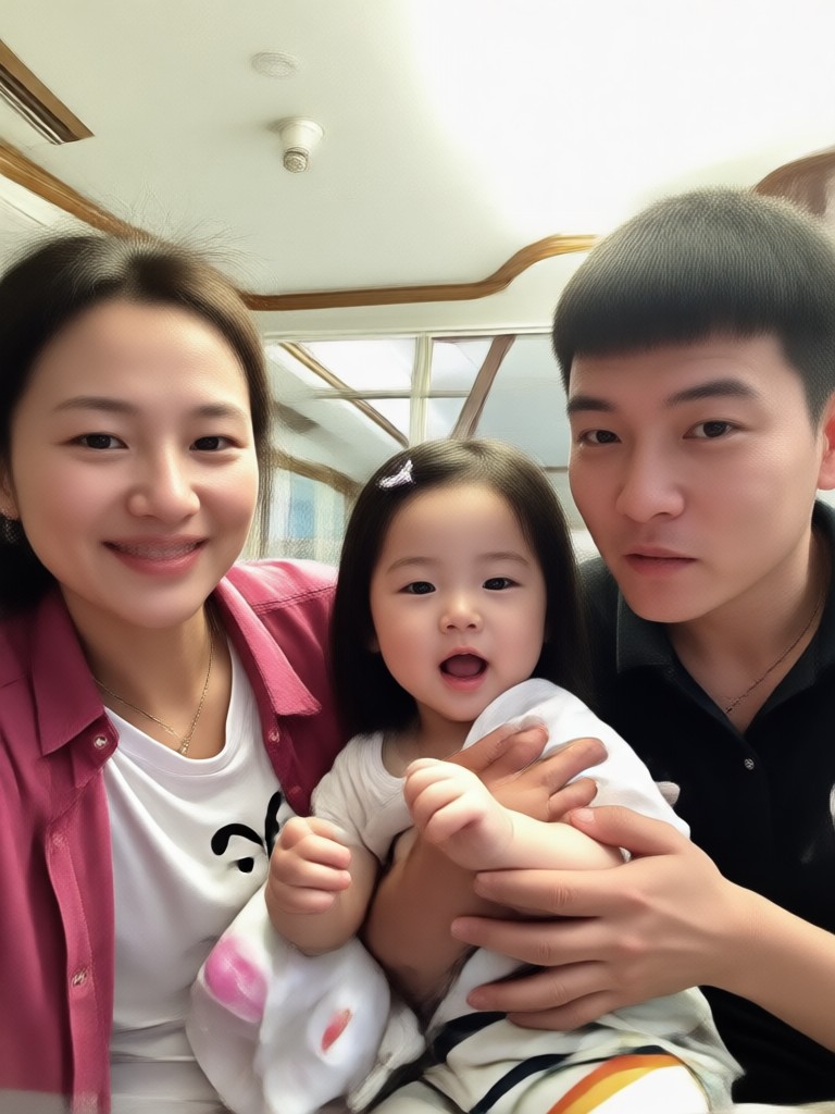 3D Clay Style Baby Filter for Couples