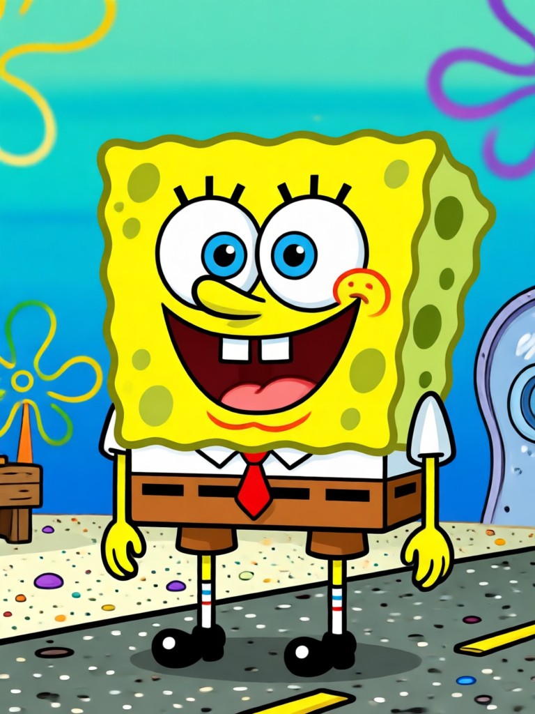 Benutzerdefinierter Text auf klassischem SpongeBob-Rahmen
