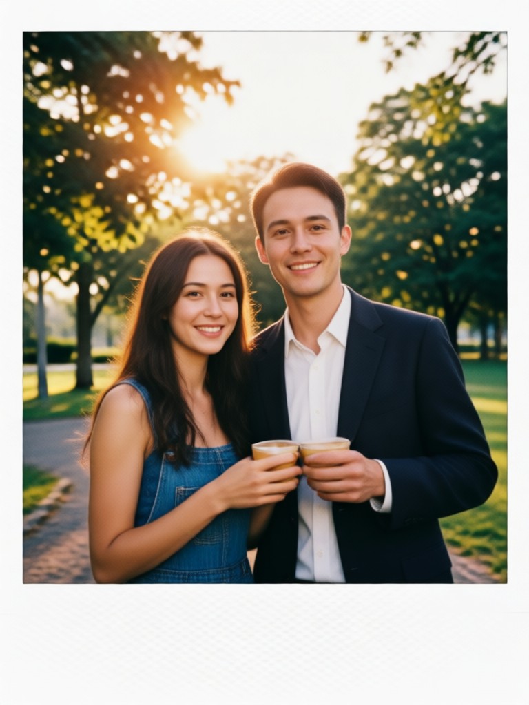 Mobile app interface showing Polaroid generation