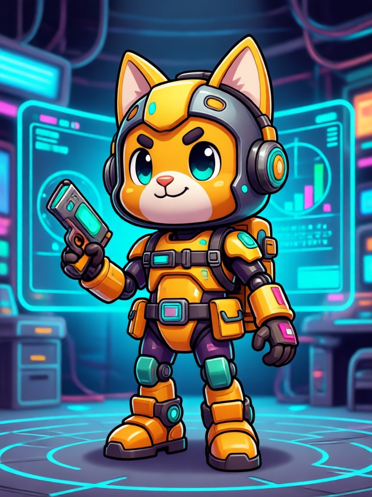 Tela de telefone mostrando a interface do aplicativo gerador de mascote com IA