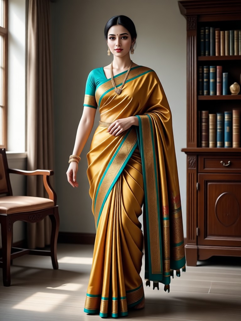 AI Festive Banarasi Brocade Saree