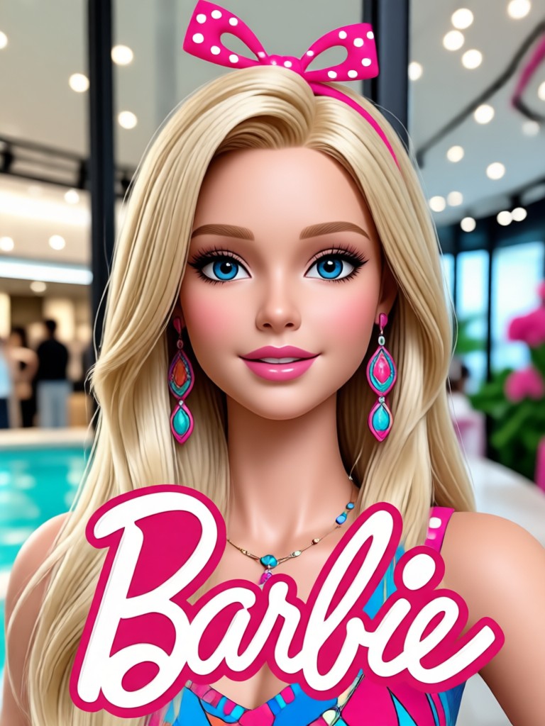 Kreasi filter Barbie gaya kartun
