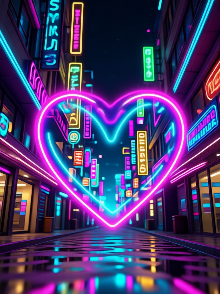 Romantic neon fade transition video effect