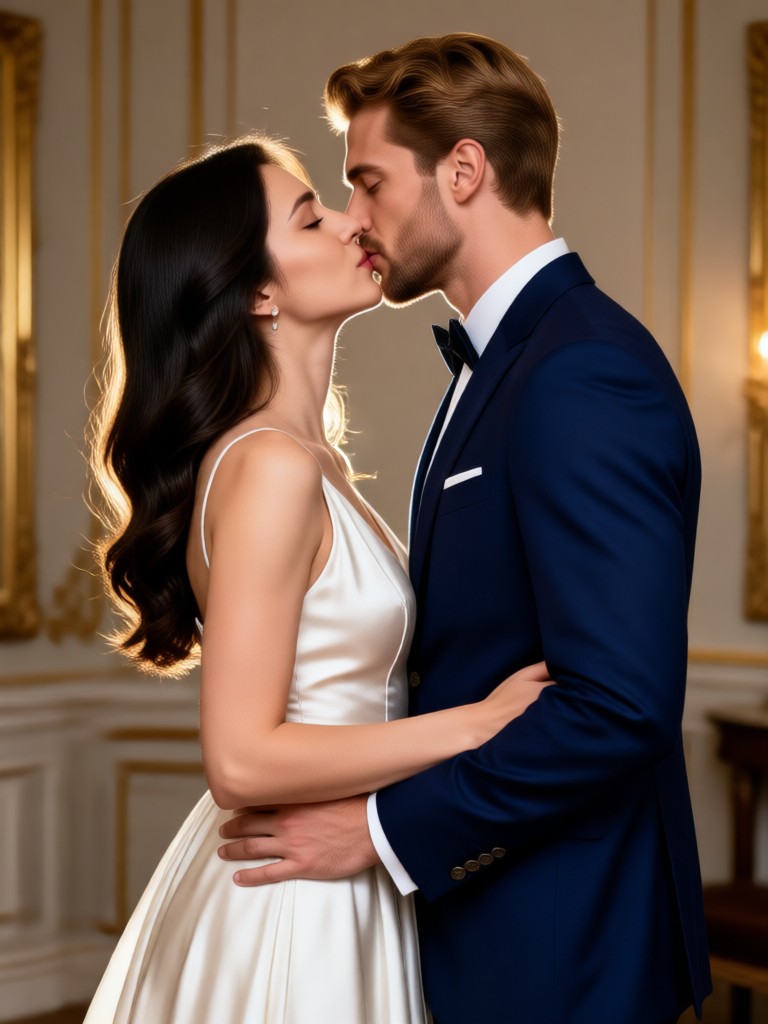 AI 有名人カップルキス写真 ジェネレーター 例
