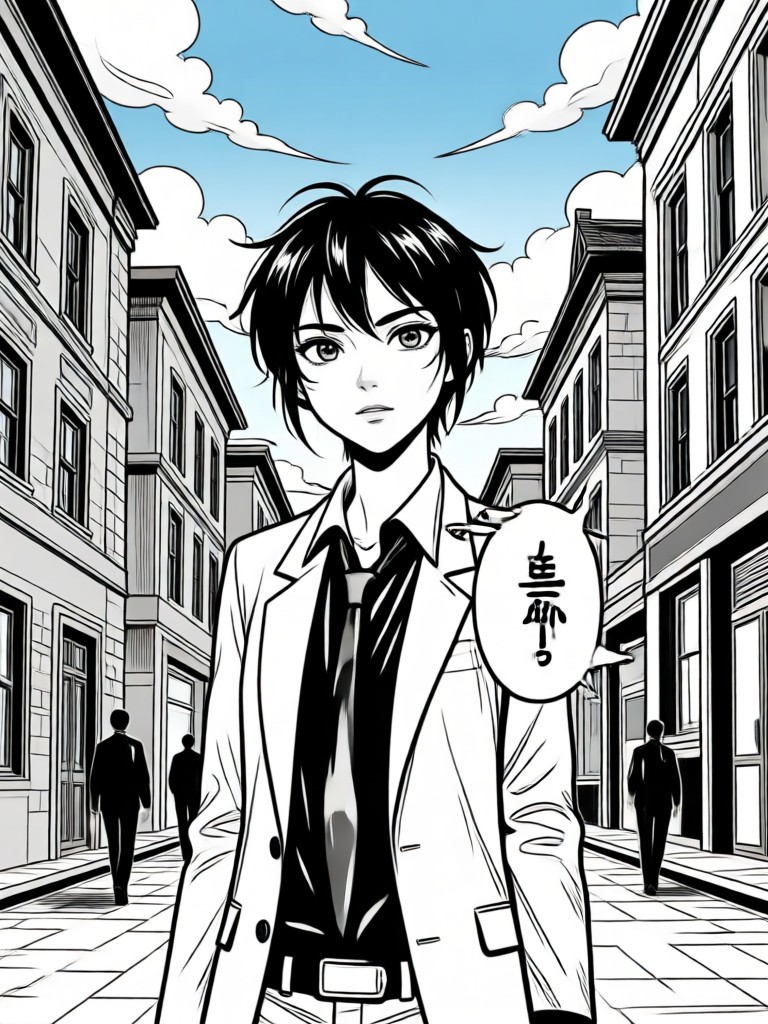 Shonen-style hero with spiky hair