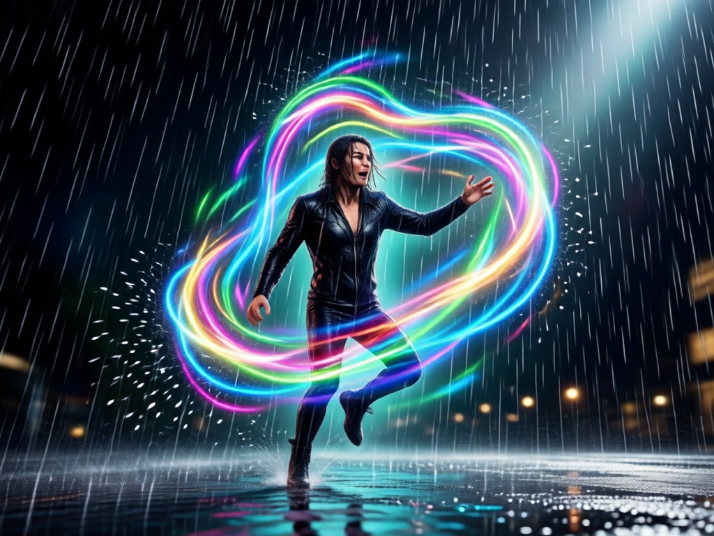 Realistic AI rain effect simulation