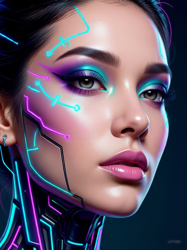 Ethereal fantasy AI woman with glowing details