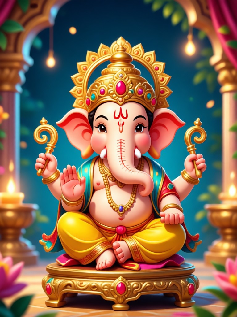 Ganpati-KI-Video tanzt mit Modak