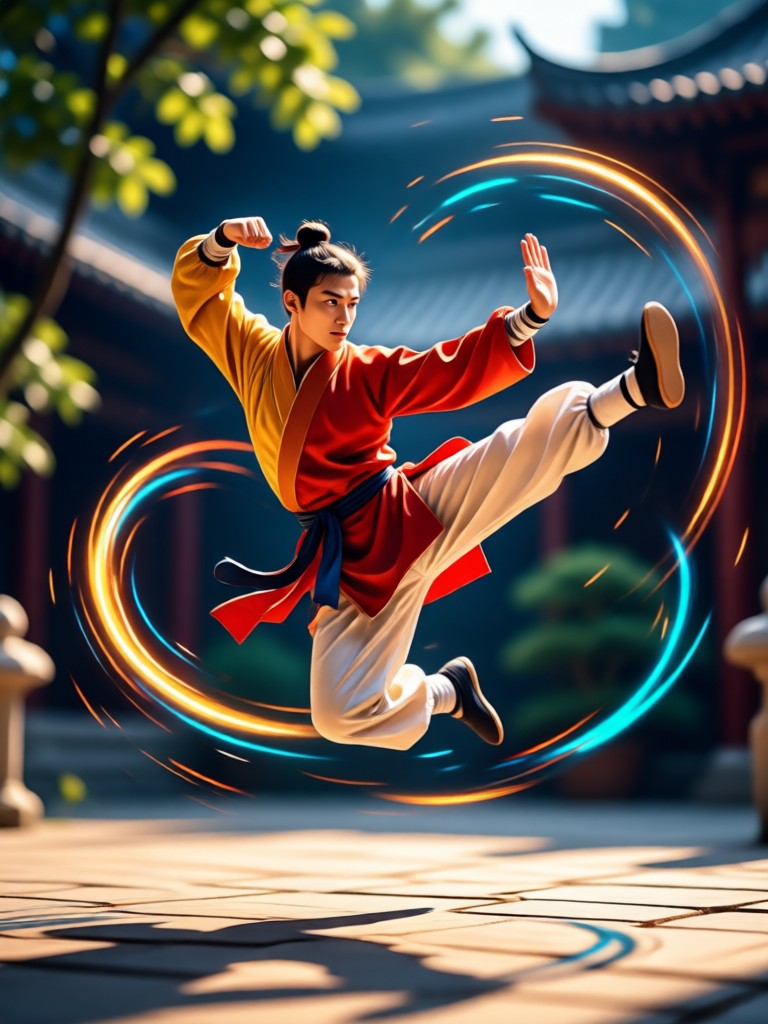 Viral social media short of a flashy kungfu combo