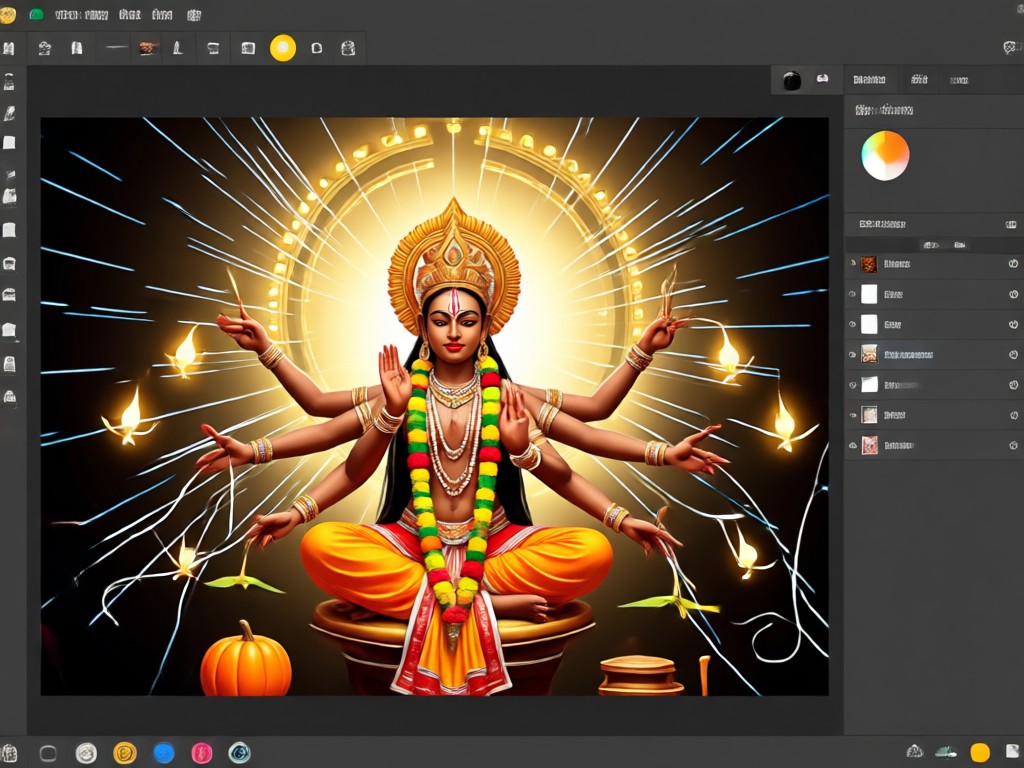 Shiva statue with AI-generated snake overlay effect