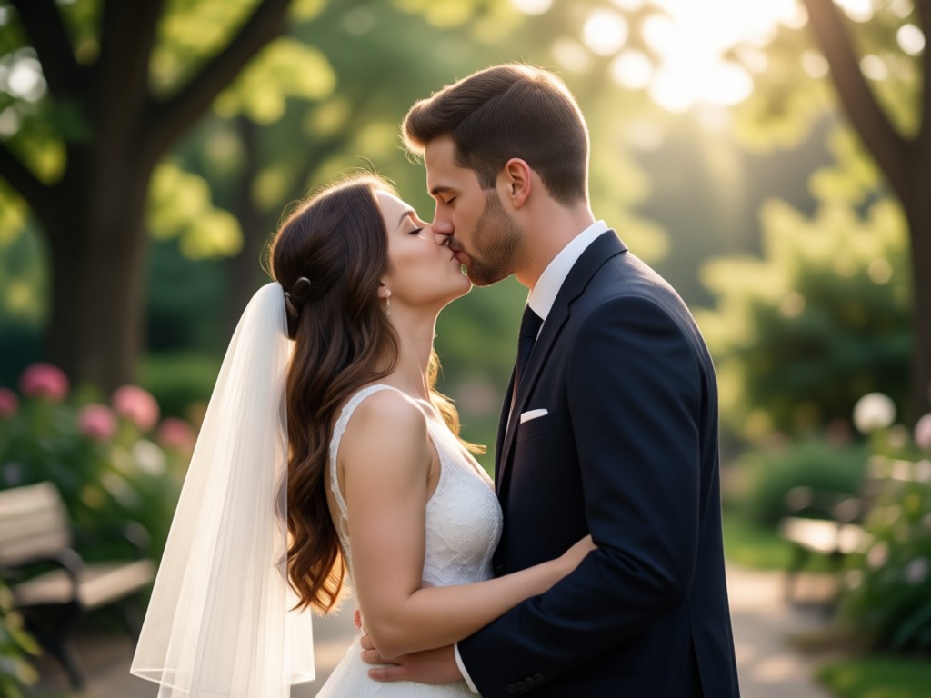 Photo transforming into an animated kiss video